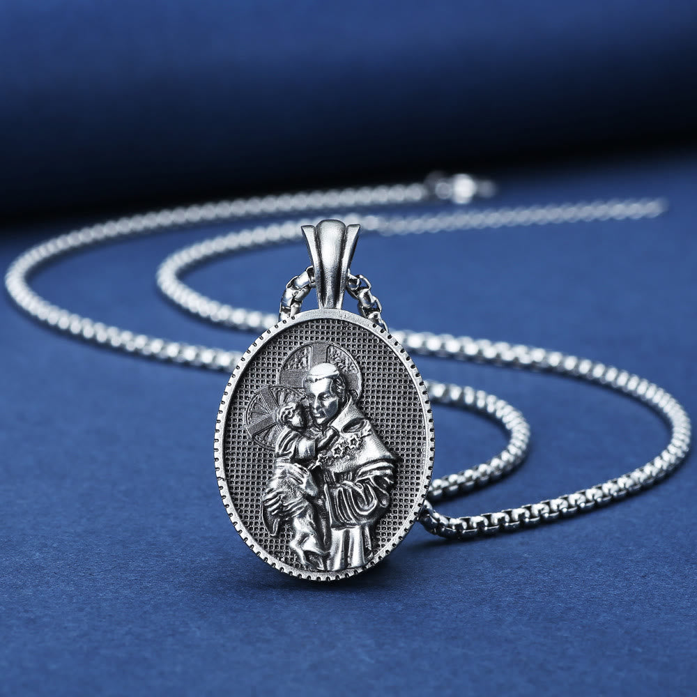 Christianartworkshopthe St. Anthony and the Child Jesus Pendant Necklace