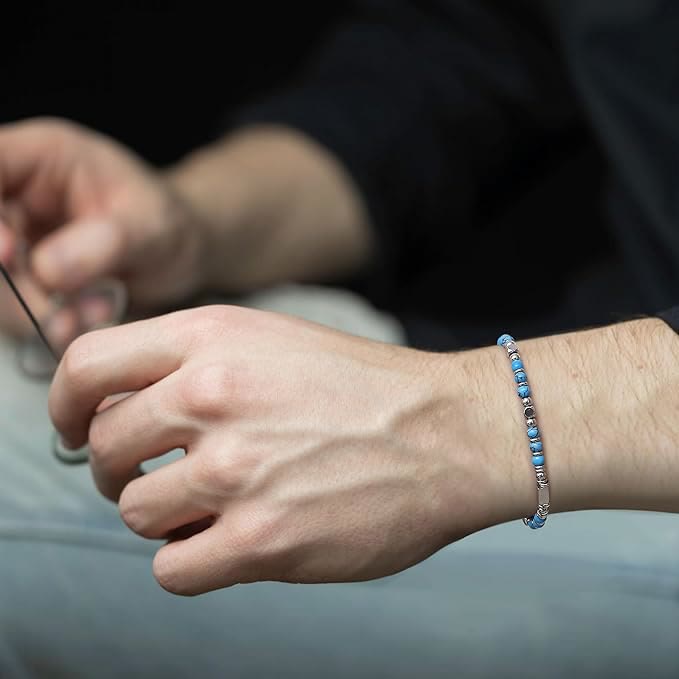 Free Today: Turquoise Cross Healing Bead String Bracelet