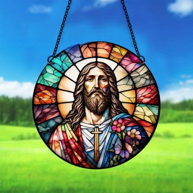 Discount Today: 5 Stained Glass Style Classic Christ Scene Ornaments