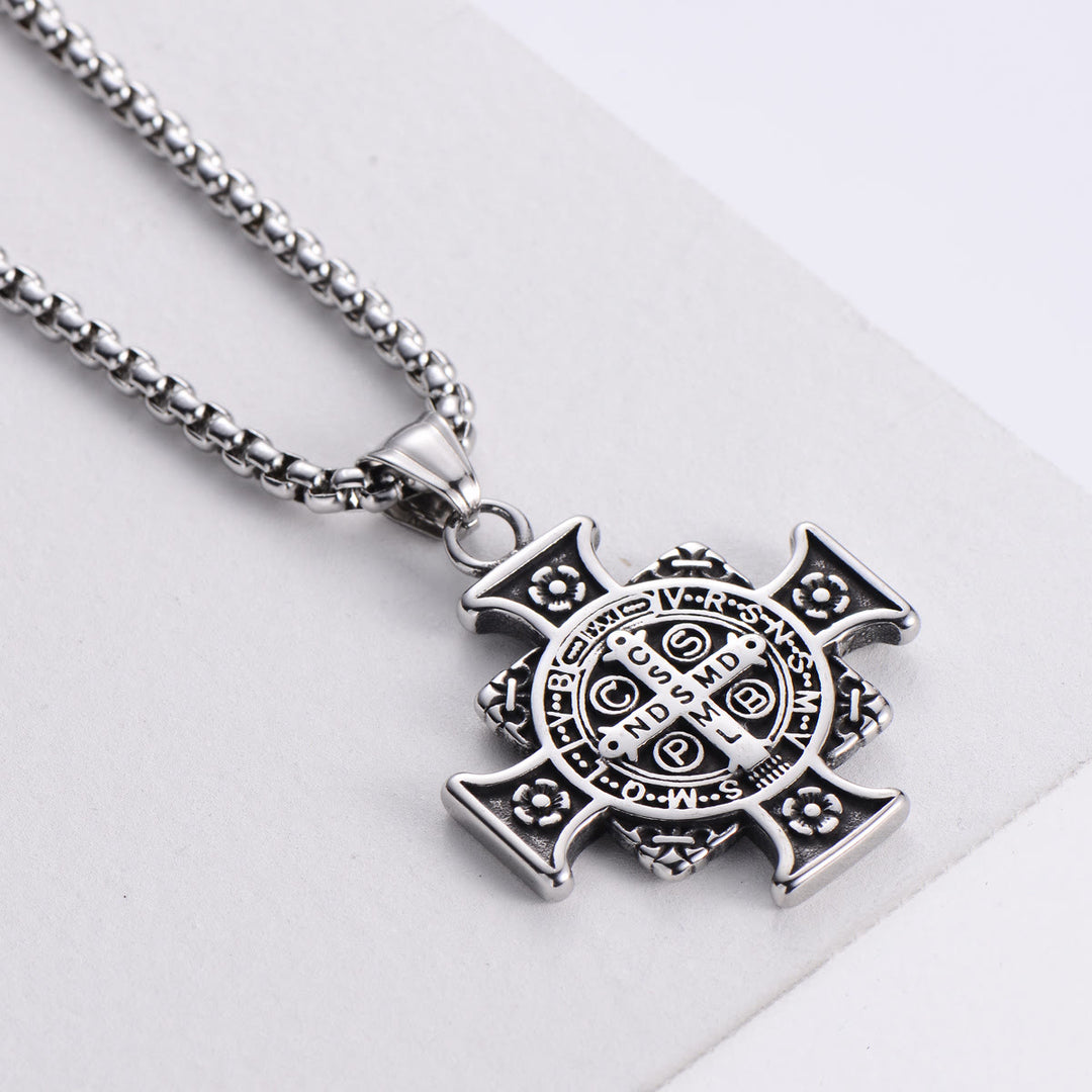 FREE Today: Saint Benedict Protection Medal Cross Pendant Necklace