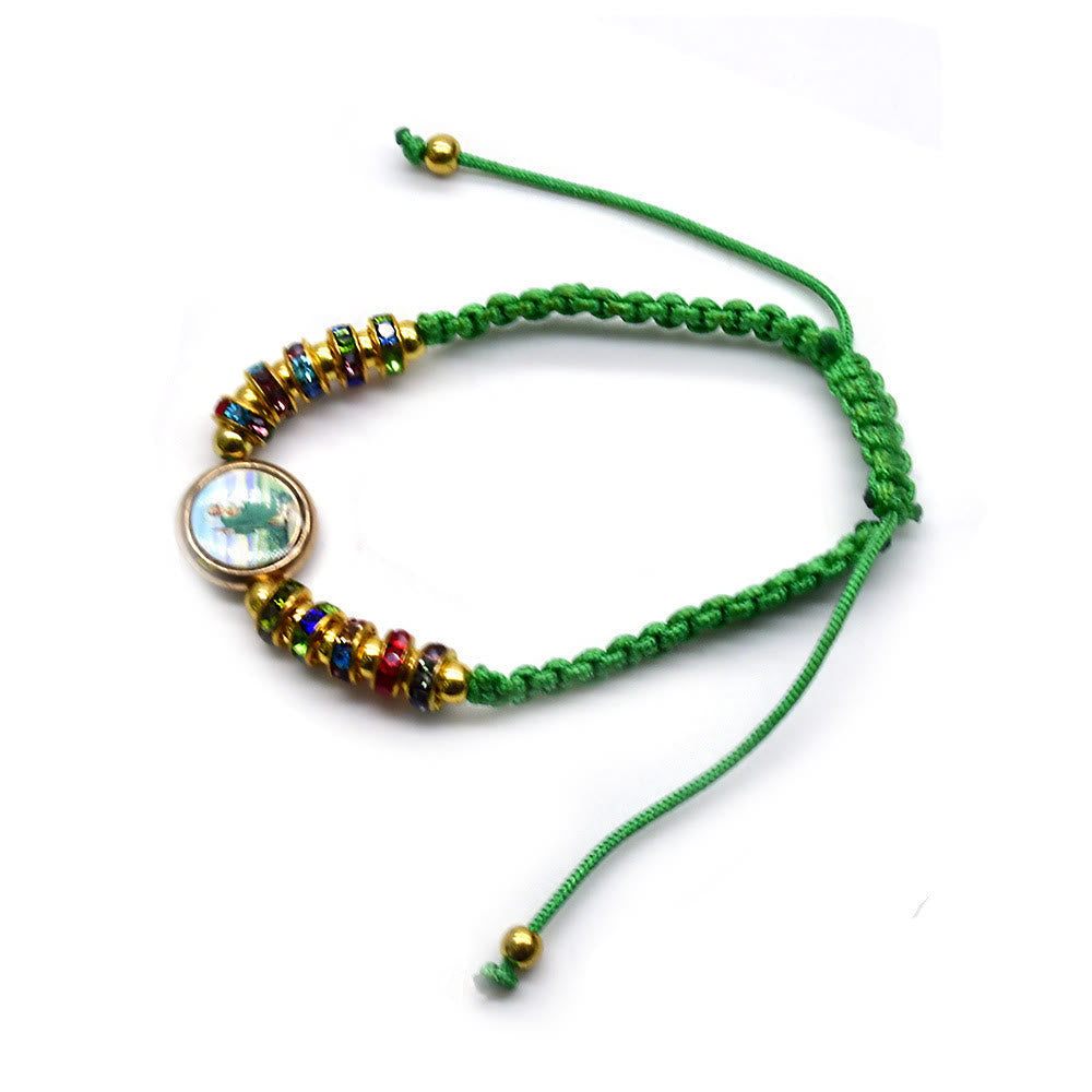 St. Jude Green String Adjustable Bracelet