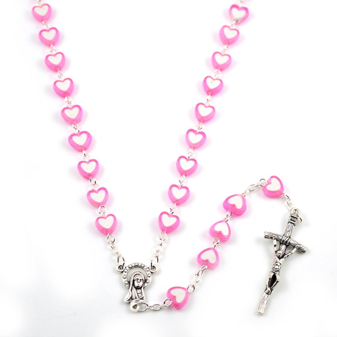 Colorful Jesus Cross Heart-shaped Rosary
