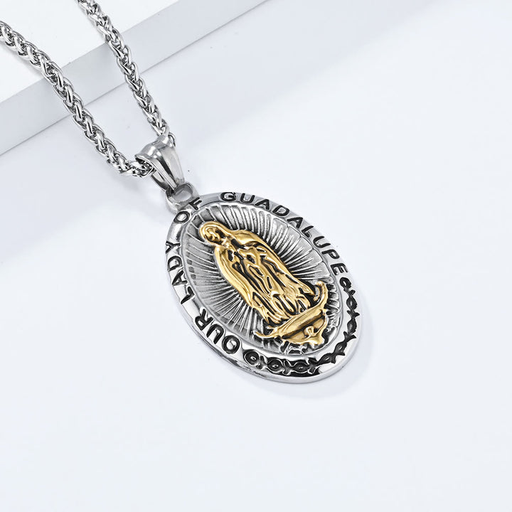 3 Colors Our Lady of Guadalupe Stainless Steel Necklace