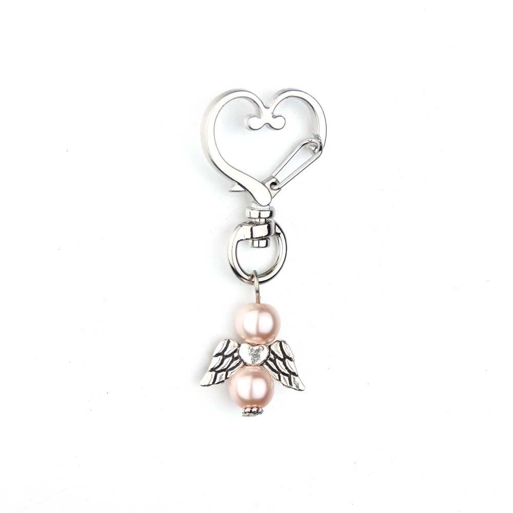 6pcs/Set Angel Wing Pendant Heart Keychain