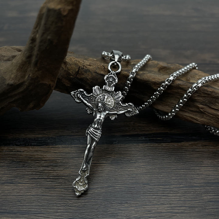 FREE Today: St. Benedict Symbol Crucifix Necklace