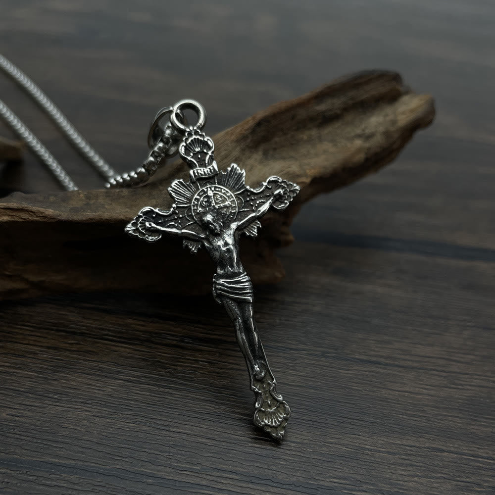 FREE Today: St. Benedict Symbol Crucifix Necklace