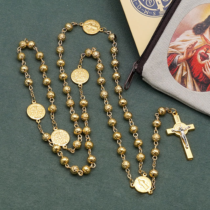 ChristianartworkshopSt. Benedict Golden Classic Rosary