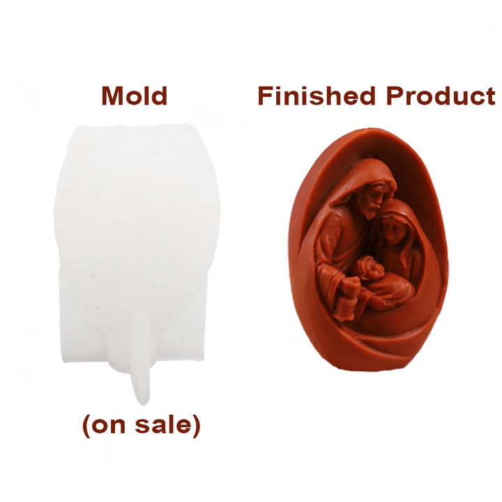 Handmade 3D Figurine Silicone Mould DIY Holy Family Candle Mold