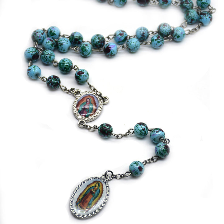 FREE Today: Our Lady Of Guadalupe Blue Glass Beads Rosary