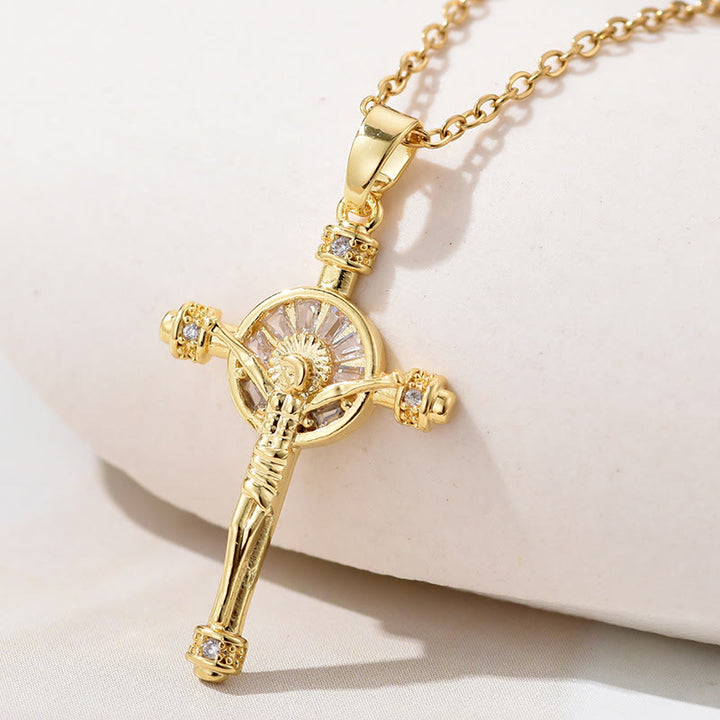 Jesus Cross Crucifix Christian Faith Necklace