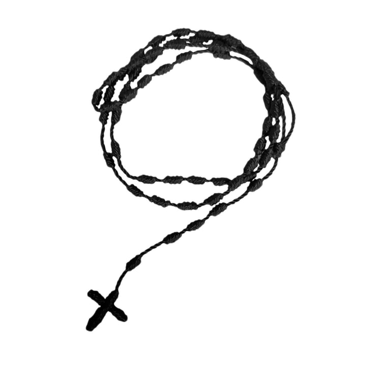 Hand Knotted Rope Braided Cross Rosary