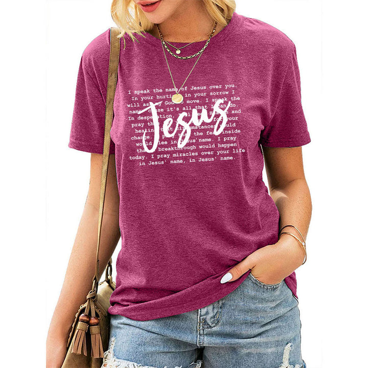 Christianartworkshop Minimalist Style Jesus Prayer Scriptures Short Sleeve Washed T-shirt