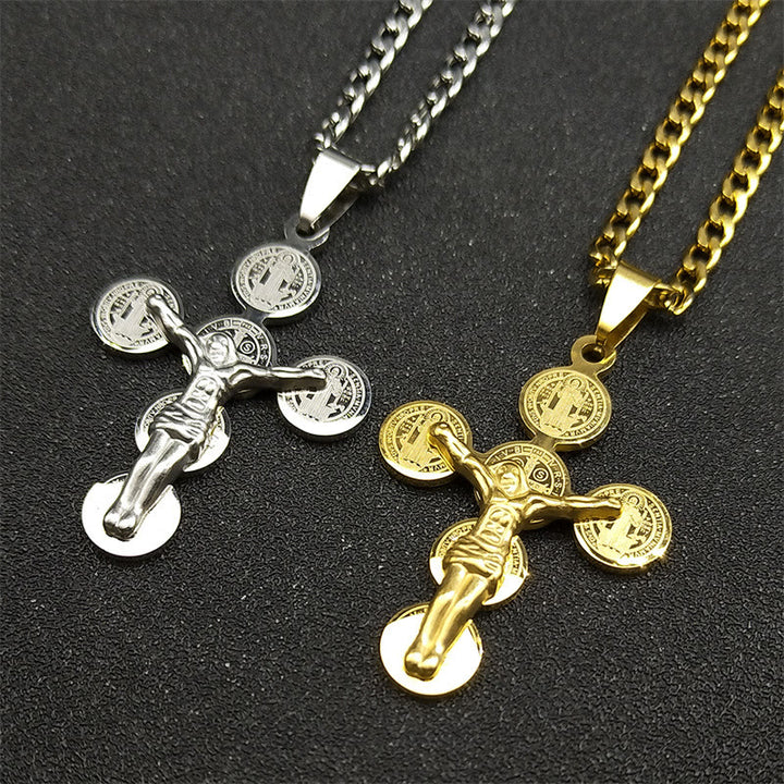 Medal Of St. Benedict Cross Pendant Necklace