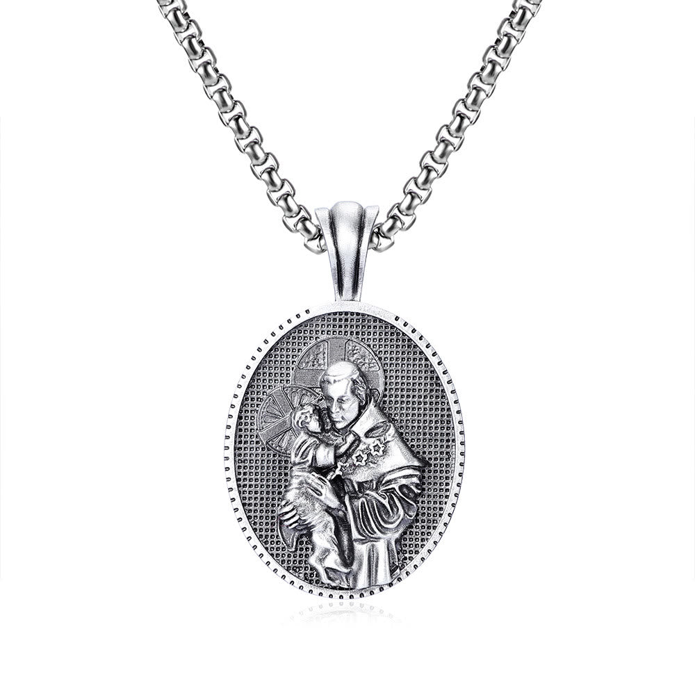 St. Anthony and the Child Jesus Pendant Necklace