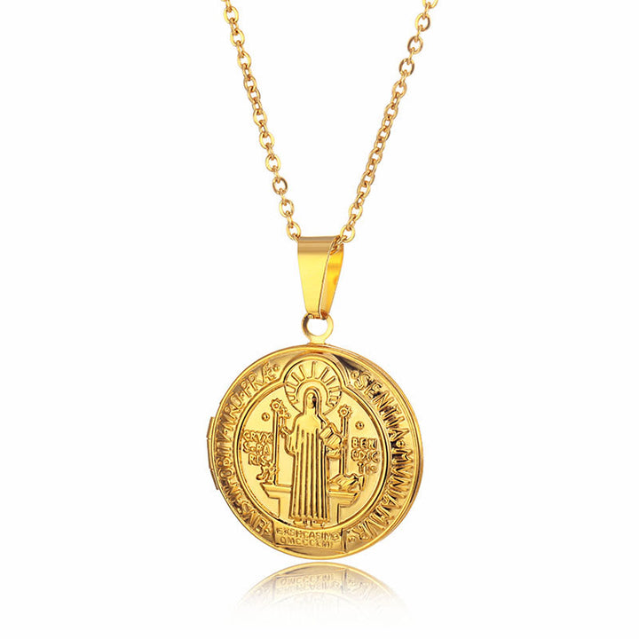 Discount Today: Christ Classic St. Benedict Pendant Titanium Necklace