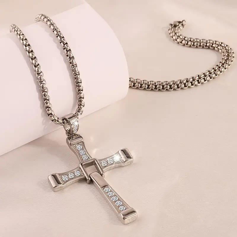 Christ Jewelry Cross Crystal Pendant Chain Necklace