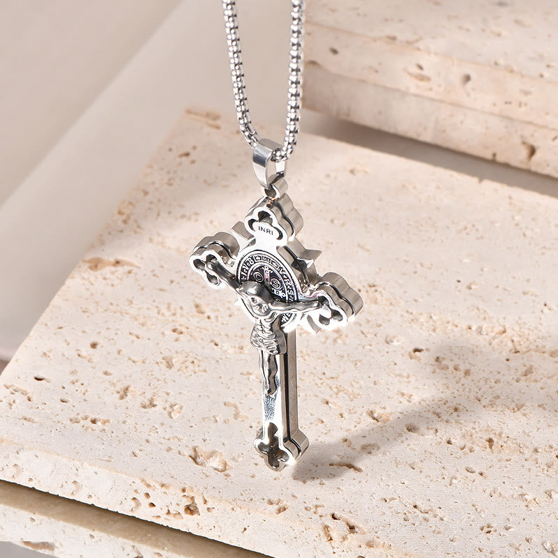 St. Benedict Symbol Crucifix Necklace