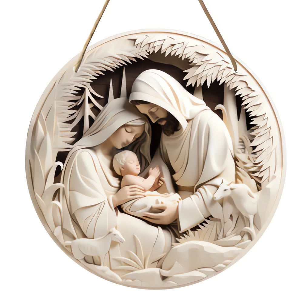 Discount Today: 4 Realistic Sculpture Styles Holy Family Nativity Ornaments