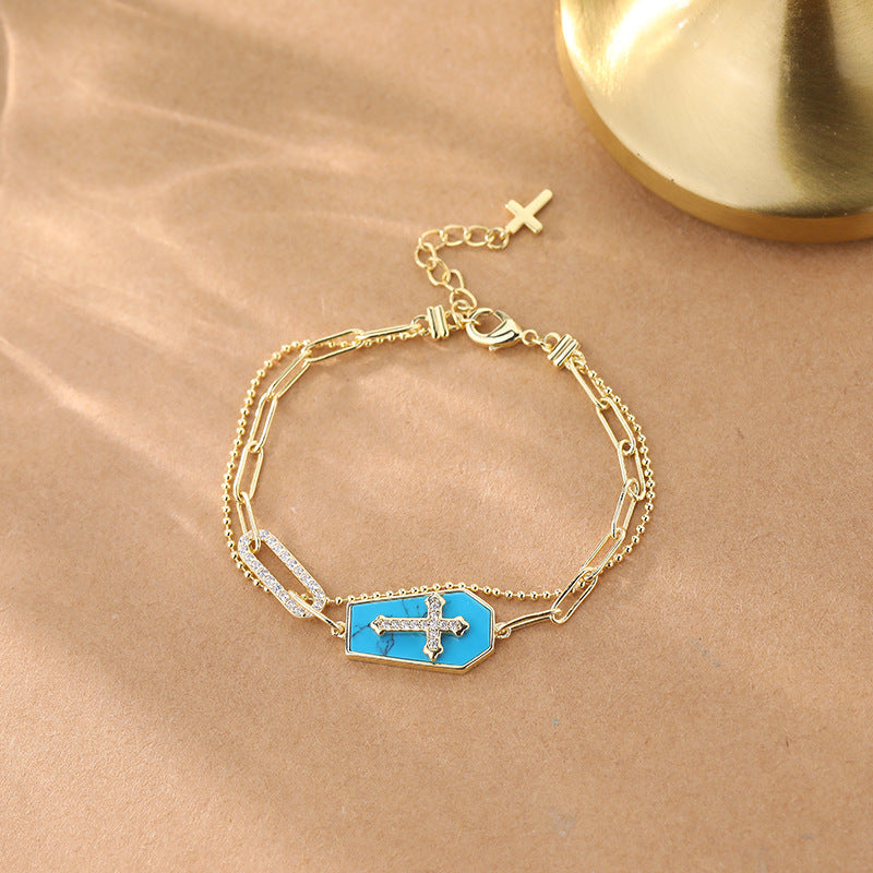 Holy Father Blessed Shield Cross Bracelet