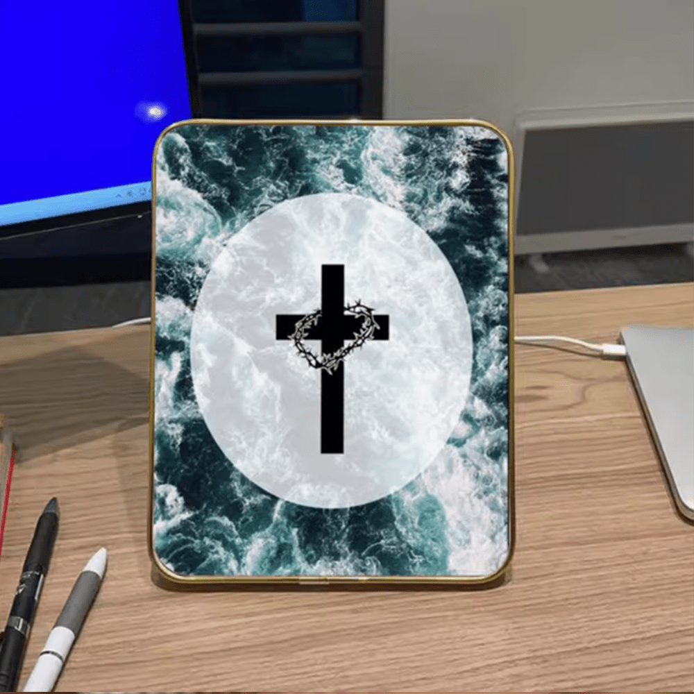 Christianartworkshop Modern Style Multi-options Cross Decorative Painting Desktop Ornaments