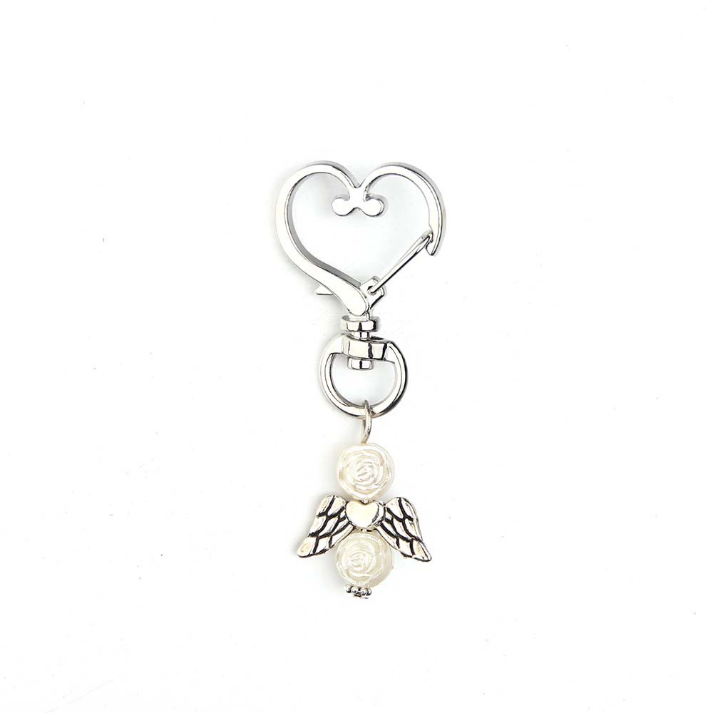 6pcs/Set Angel Wing Pendant Heart Keychain