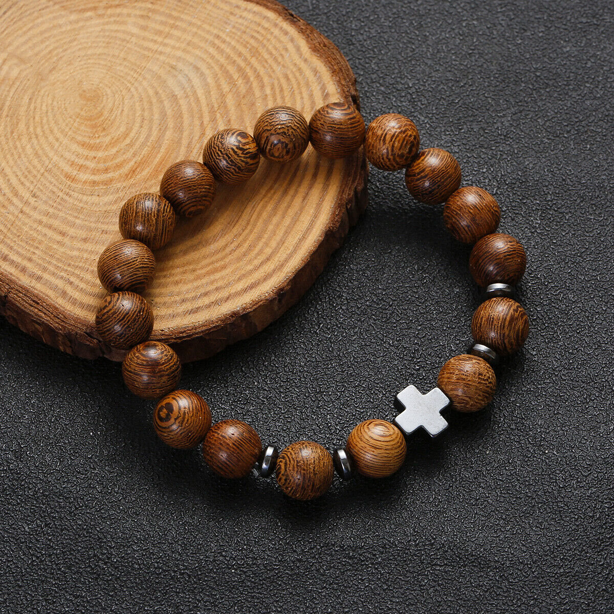 Christianartworkshop Cross Wooden Bead Bracelet – Christian Art