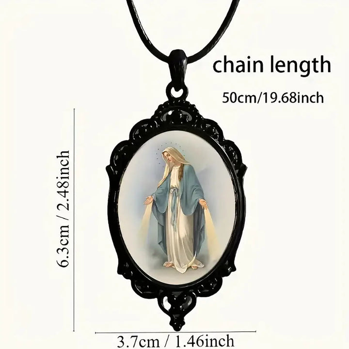 Discount Today: Christian Art Gothic Style Vintage Border Our Lady of Grace Necklace