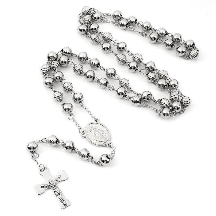 Jesus Cross Stainless Steel Beads Rosary