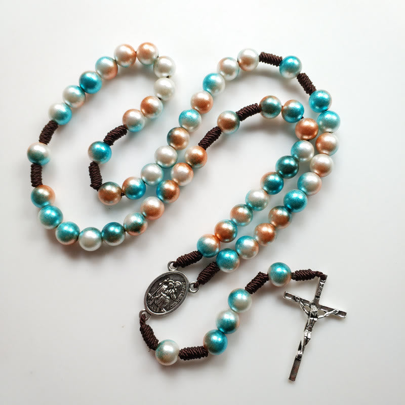 St. Christopher Medal Multicolor Rosary