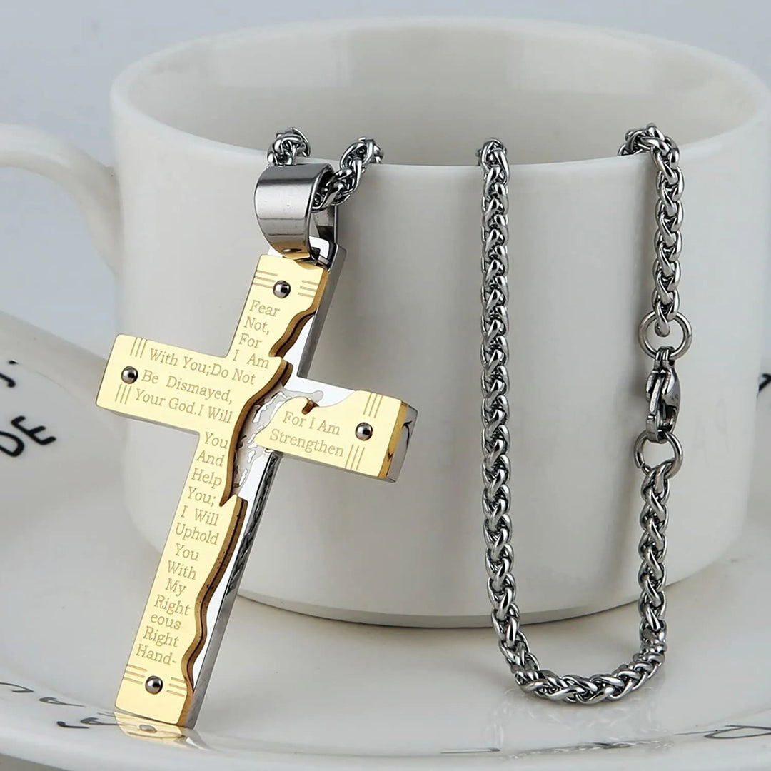 Jesus Christ Crucifix Religion Cross Pendant Necklace