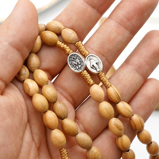 Handmade Olive Wood Beads Prayer Single Decade Rosary