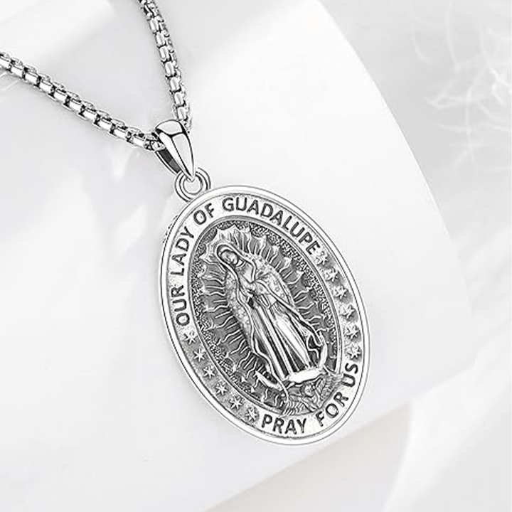 Virgin Mary Religious Stainless Steel Pendant Necklace