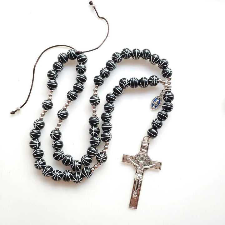 Hand Knit Basketball Spherical Beads Sports Prayer Rosary