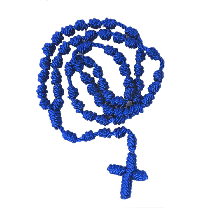 Hand Knotted Rope Braided Cross Rosary