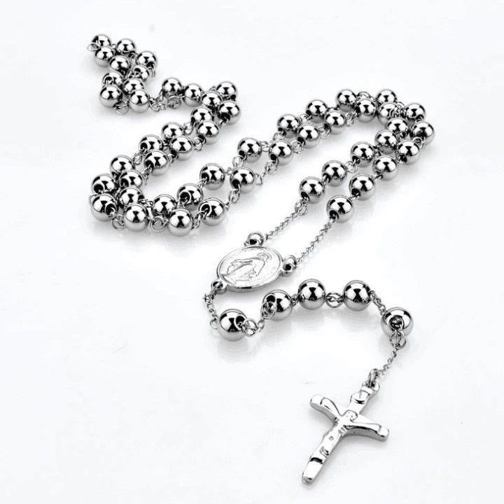 Jesus Cross Stainless Steel Beads Rosary