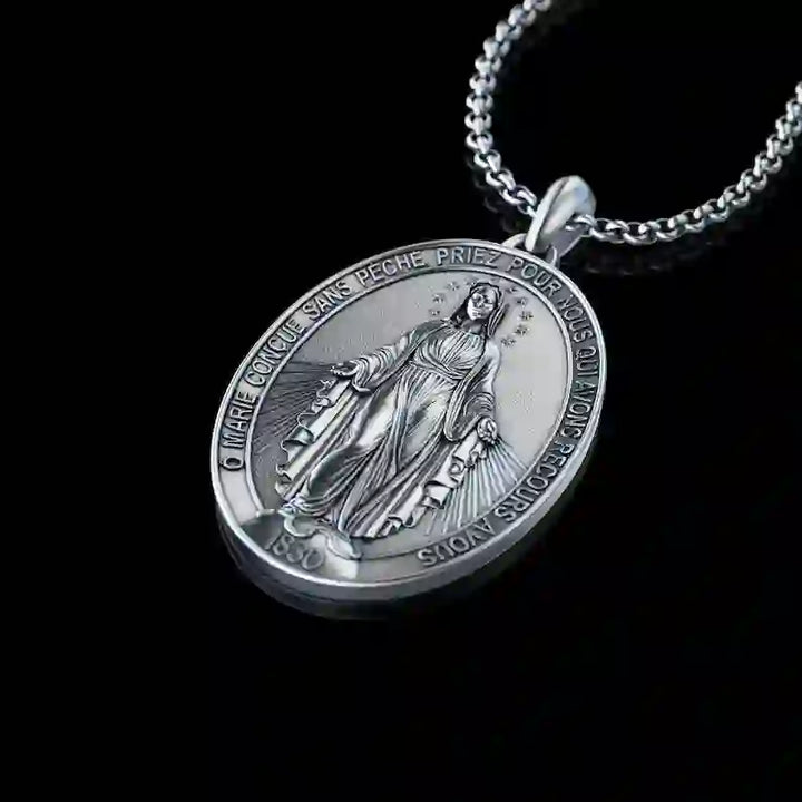 Crafted Silver Maria Pendant Necklace Religion Jewelry
