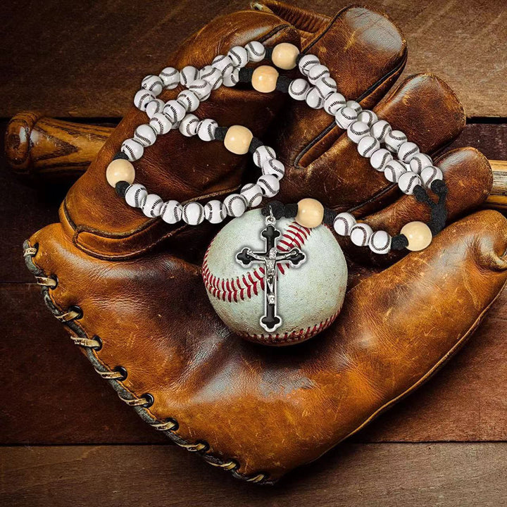 Hand-Woven Baseball Beads Sports Prayer Rosary