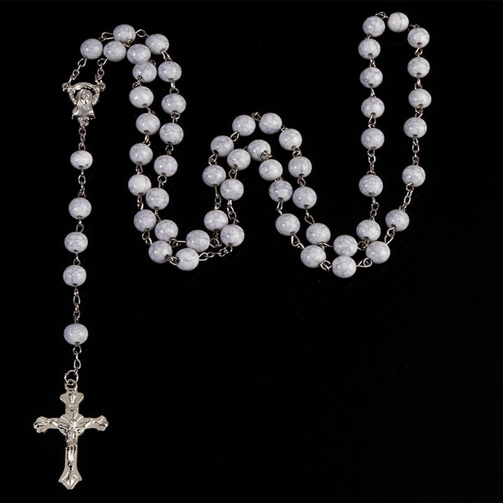 Six-Color Stone Beads Catholic Rosary