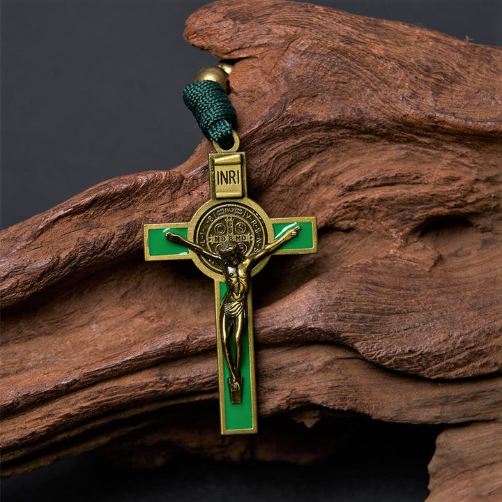 Christianartworkshop Crucifix of 10 mm Round Bronze Acrylic Paracord Rosary