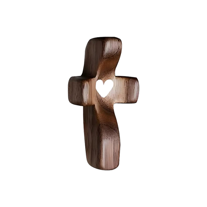 Christianartworkshop Modern Style Walnut Multicolor Thumb Cross Praying Handle Ornaments