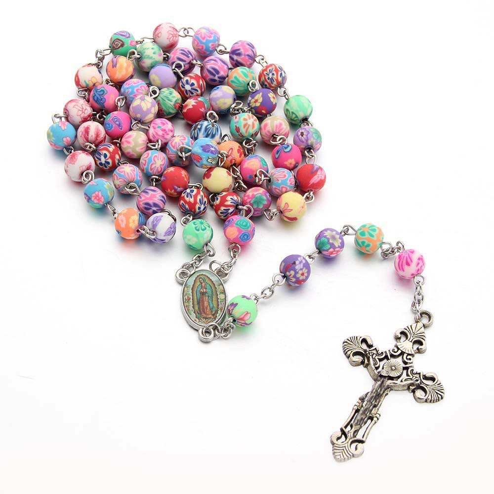 Christian Cross Catholic Multi Coloured Rosary