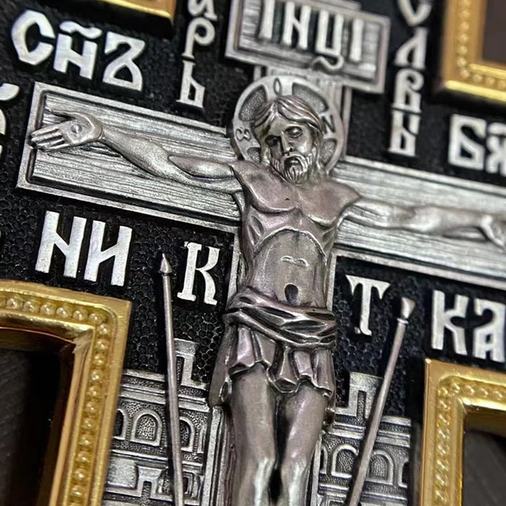 Christian Art Retro Style Saint Alexander Nevsky Electroplate Cross Pendant Necklace