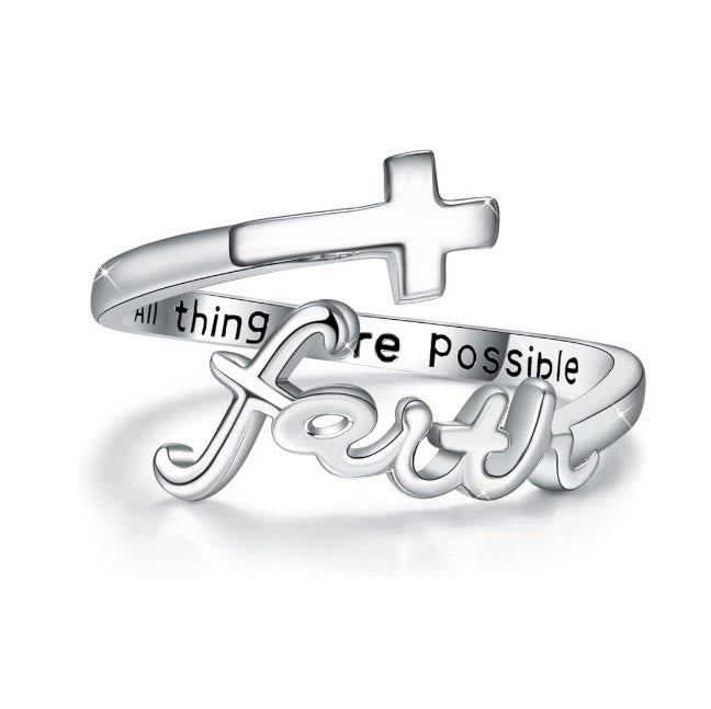 The Faith Ring: Adjustable Christian Cross Ring