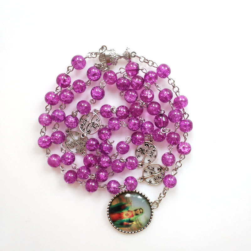 Immaculate Heart of Mary Purple Rosary