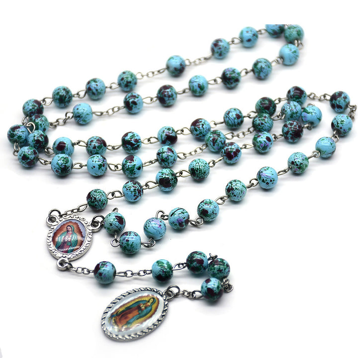 FREE Today: Our Lady Of Guadalupe Blue Glass Beads Rosary