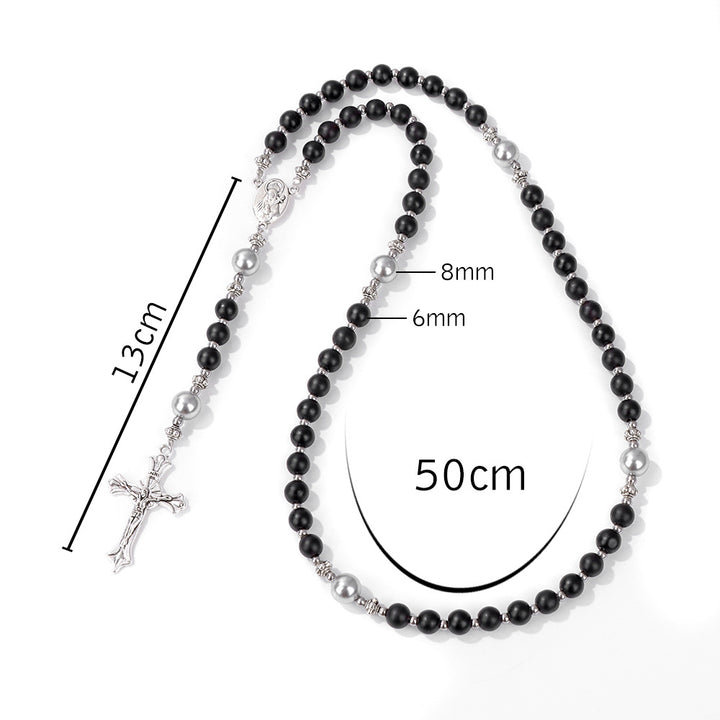 Discount Today: Natural Stone Crucifix Hand Held Prayer Rosary Bracelet