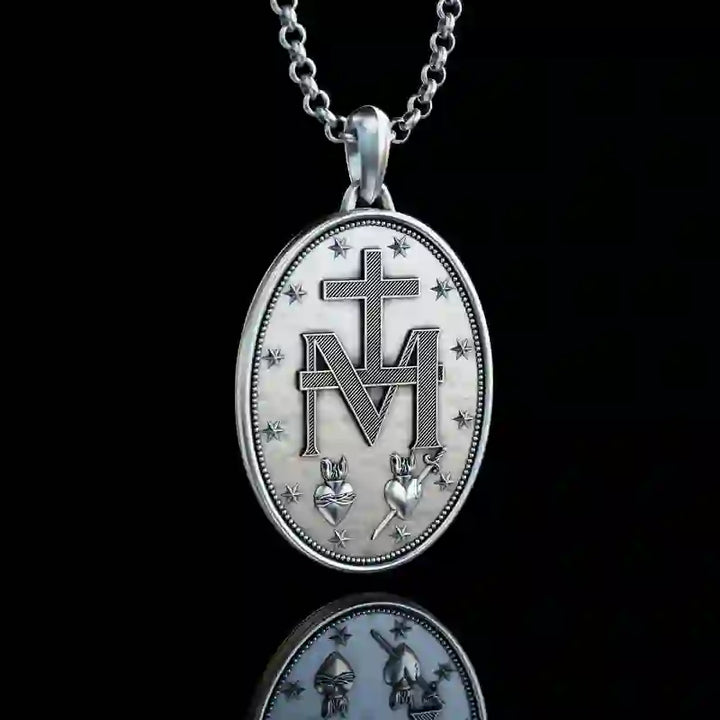 Crafted Silver Maria Pendant Necklace Religion Jewelry