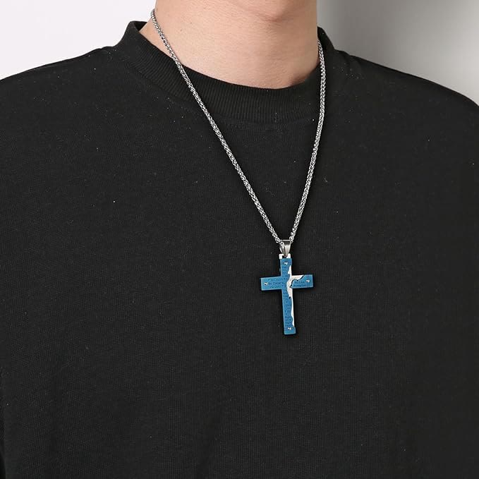 Jesus Christ Crucifix Religion Cross Pendant Necklace