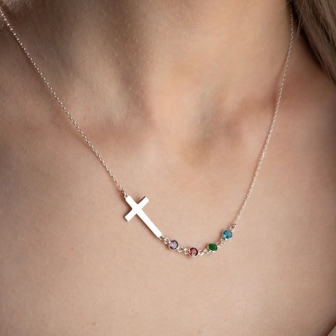 FREE Today: Biblical Birthstone Cross Necklace Religion Jewelry Gift