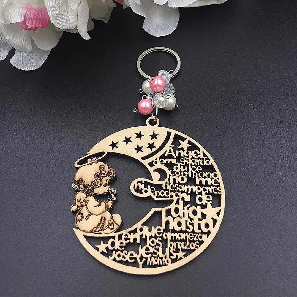 Christianartworkshop Religious Baptism Christ Wooden Plaque Keychain